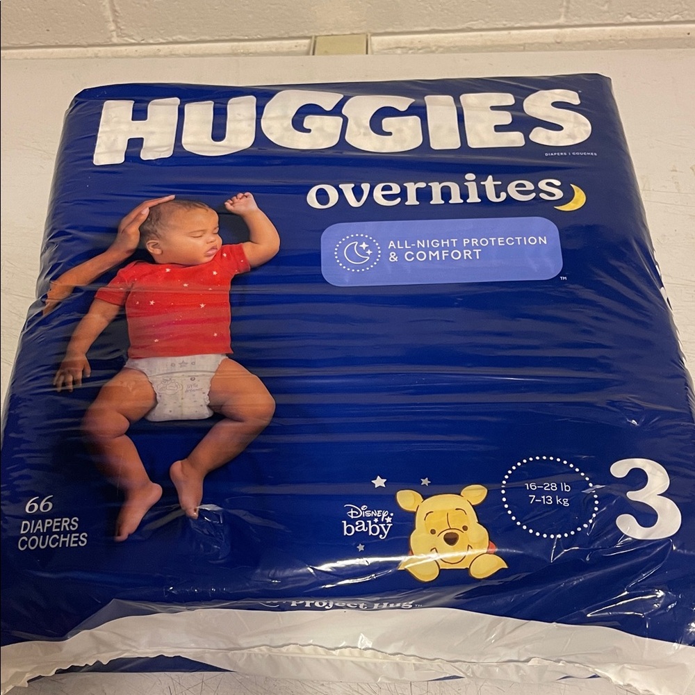 Huggies Overnites Diapers - Size 3, Blue